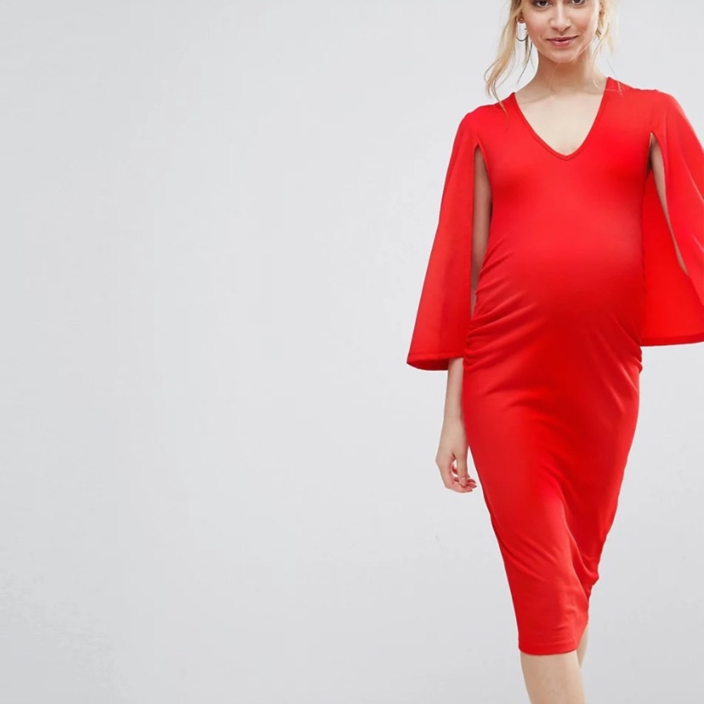 Red maternity dress